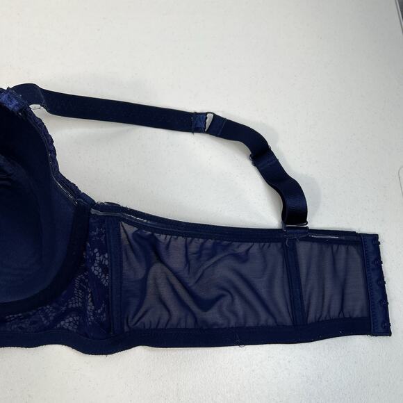 Adore Me 44DD Bra Azura Contour Longline Contour Balconette Underwire Navy Blue - Picture 11 of 16